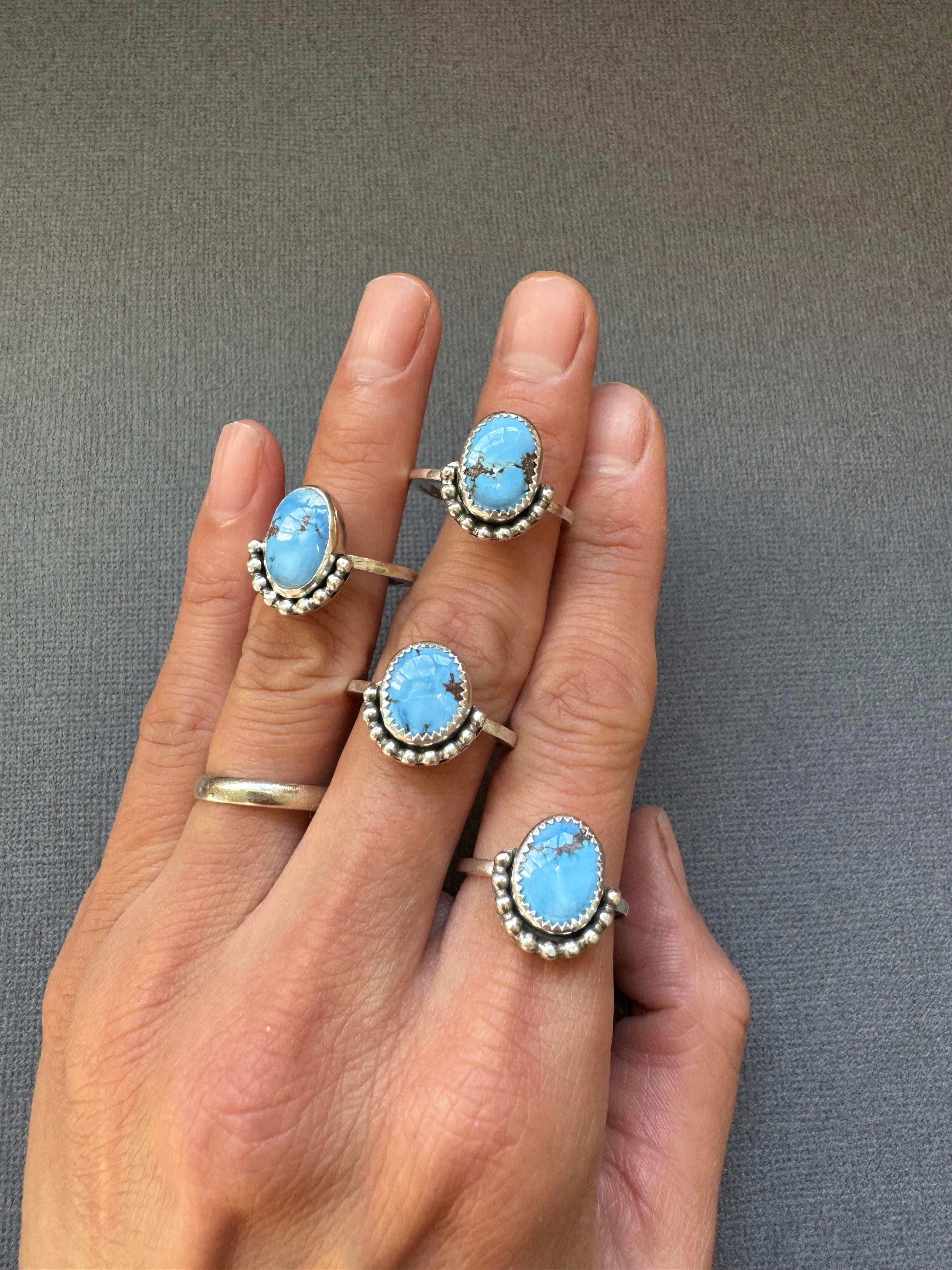 Artisanlab Jewelry Golden Hill turquoise stacking ring -Ready to ship!