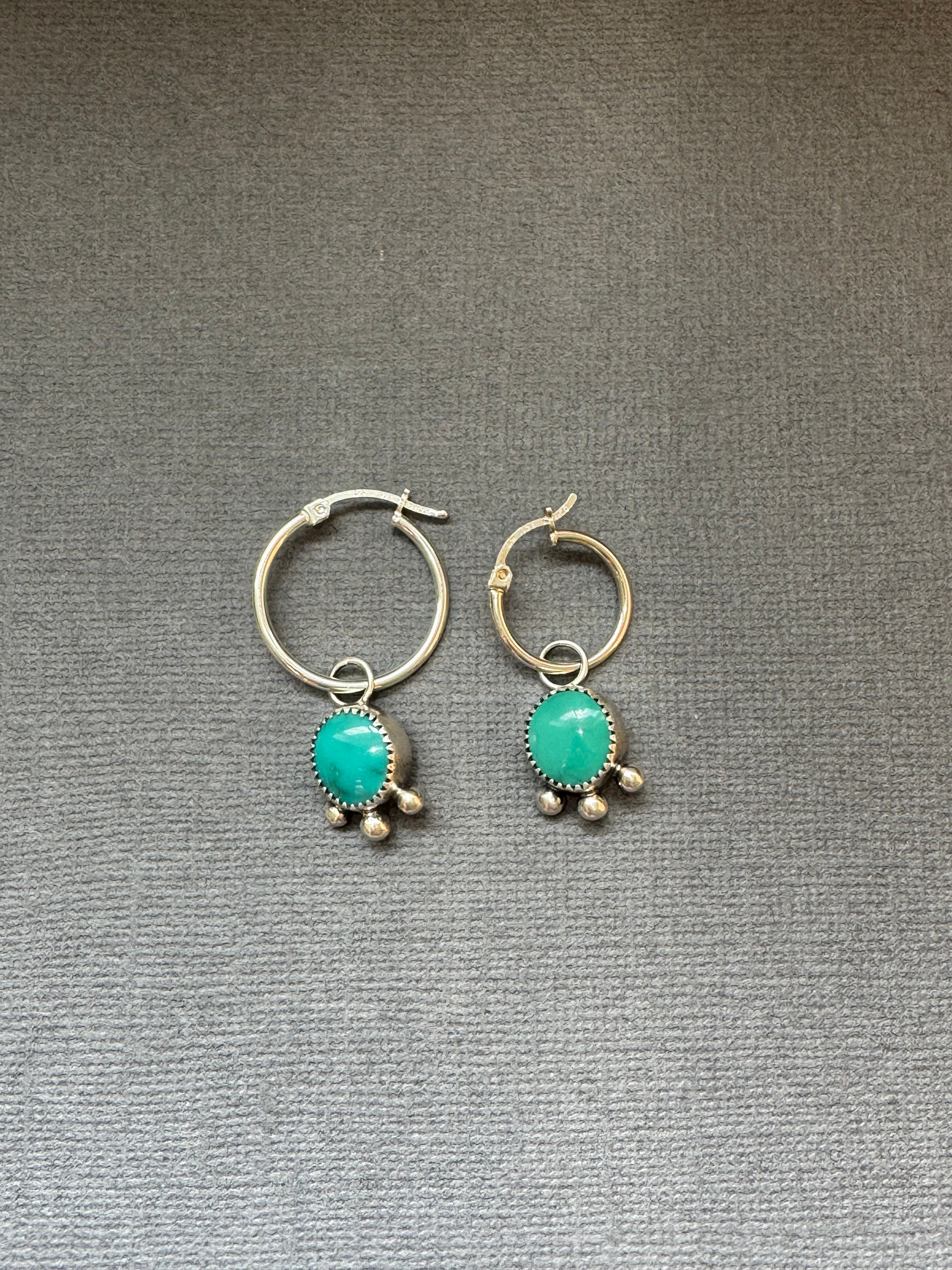 Artisanlab Jewelry Carico Lake Turquoise Hoop Earrings -Ready to ship