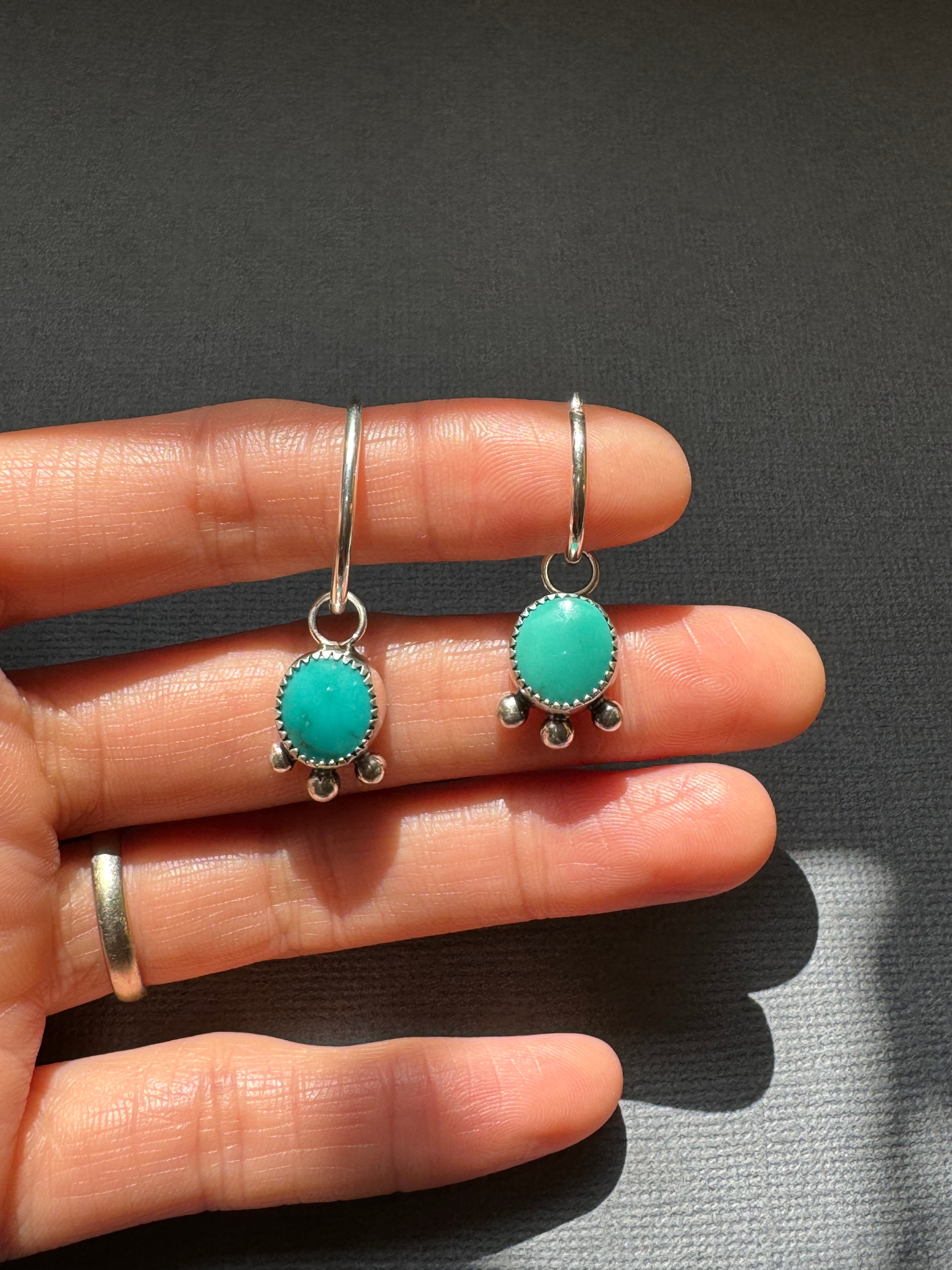 Artisanlab Jewelry Carico Lake Turquoise Hoop Earrings -Ready to ship