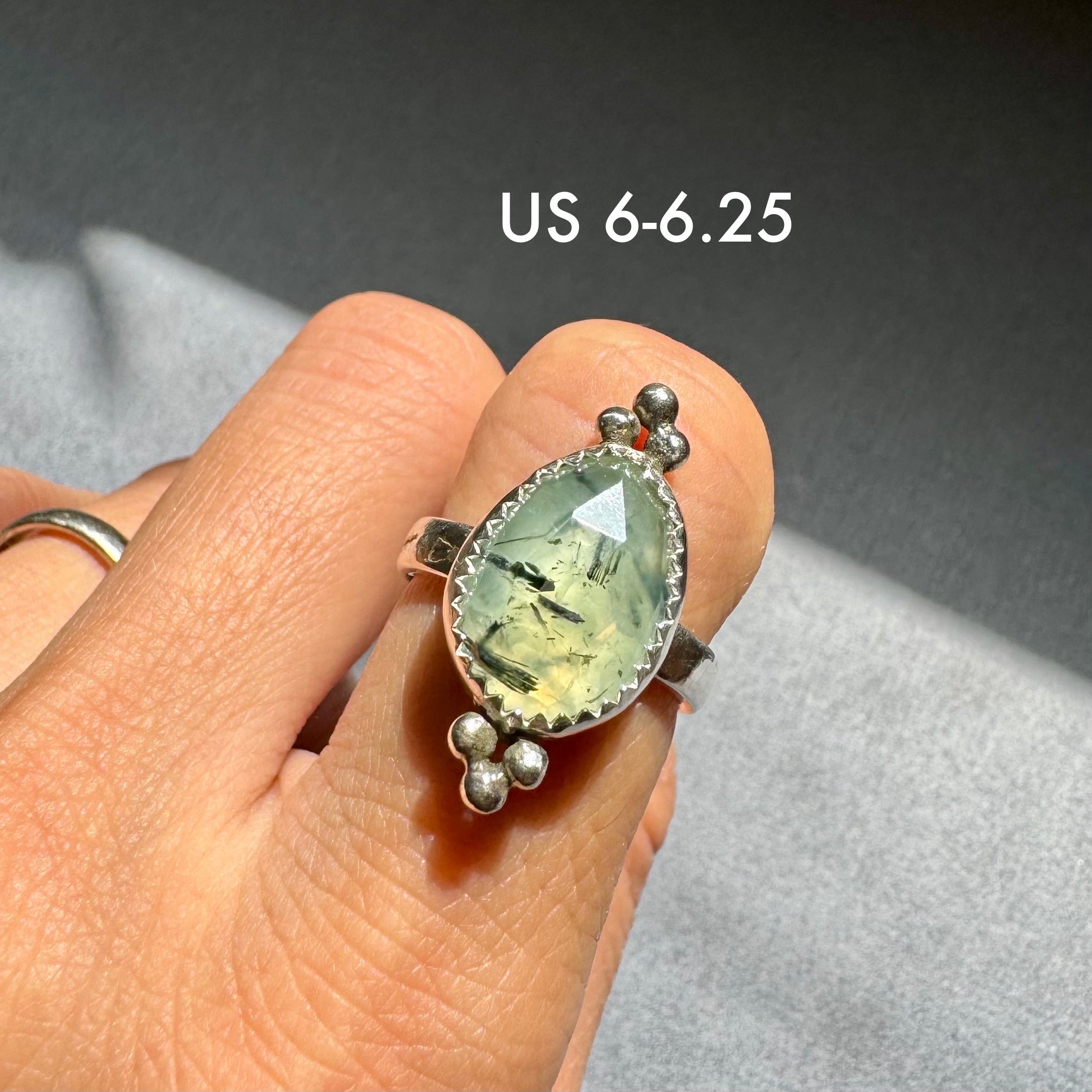 ArtisanLab Jewelry Sterling Silver Garden Ring with Prehnite