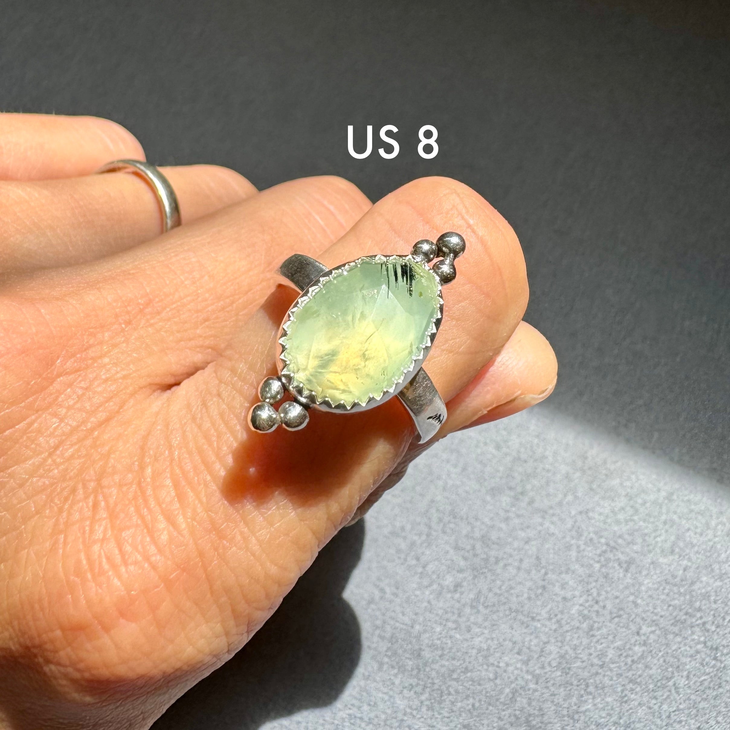 ArtisanLab Jewelry Sterling Silver Garden Ring with Prehnite