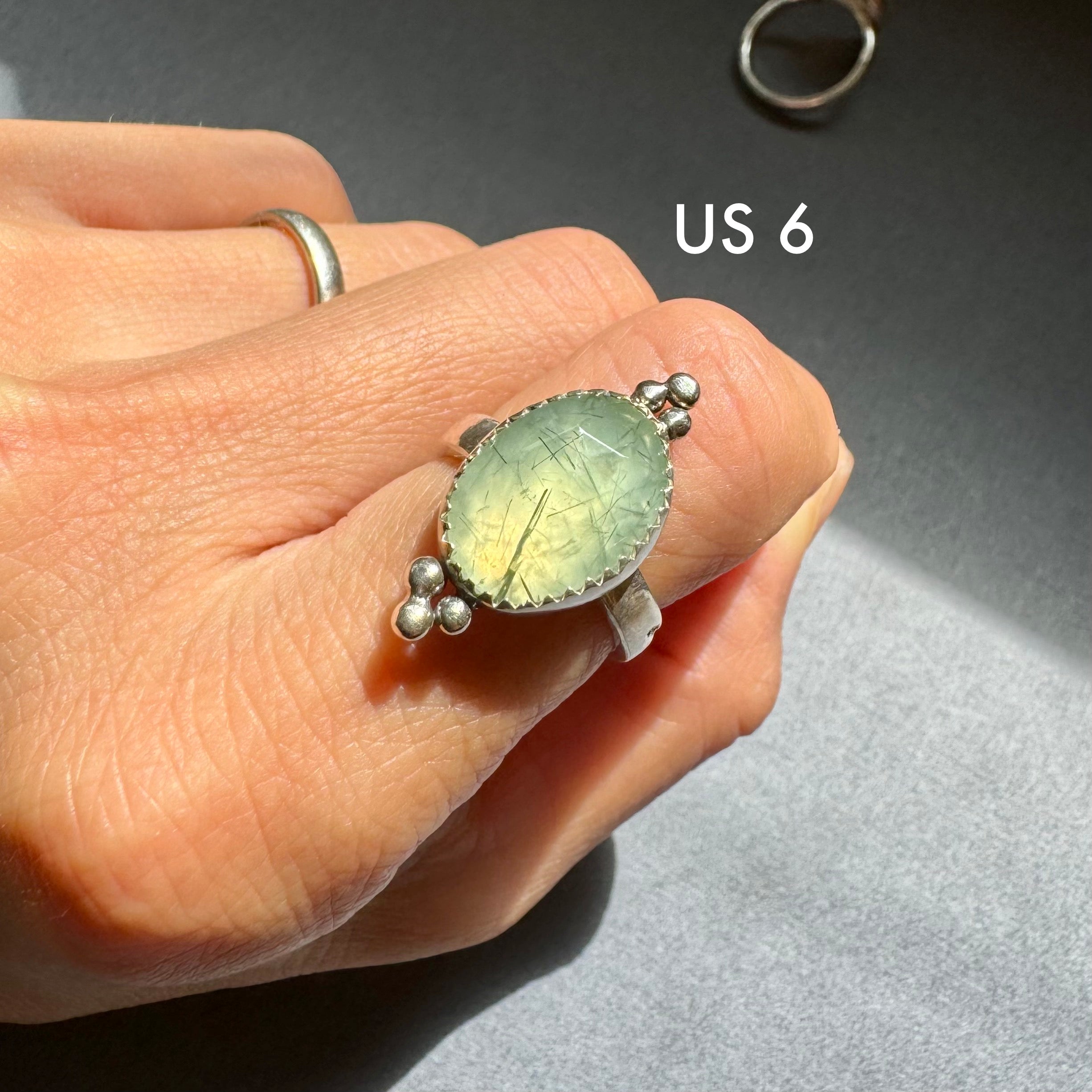 ArtisanLab Jewelry Sterling Silver Garden Ring with Prehnite