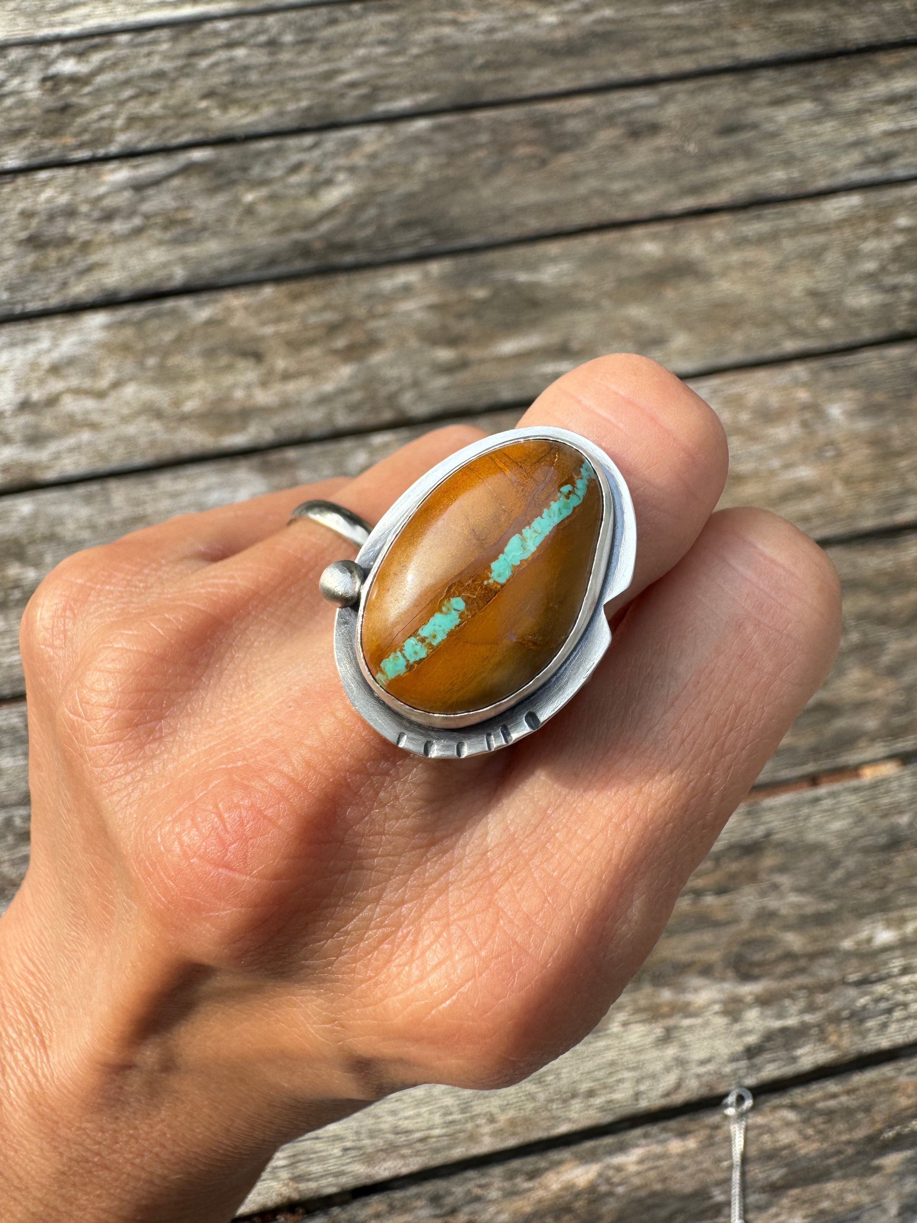 ArtisanLab Jewelry Sterling Silver Nevada Turquoise Ring- Size 7-Ready to ship!