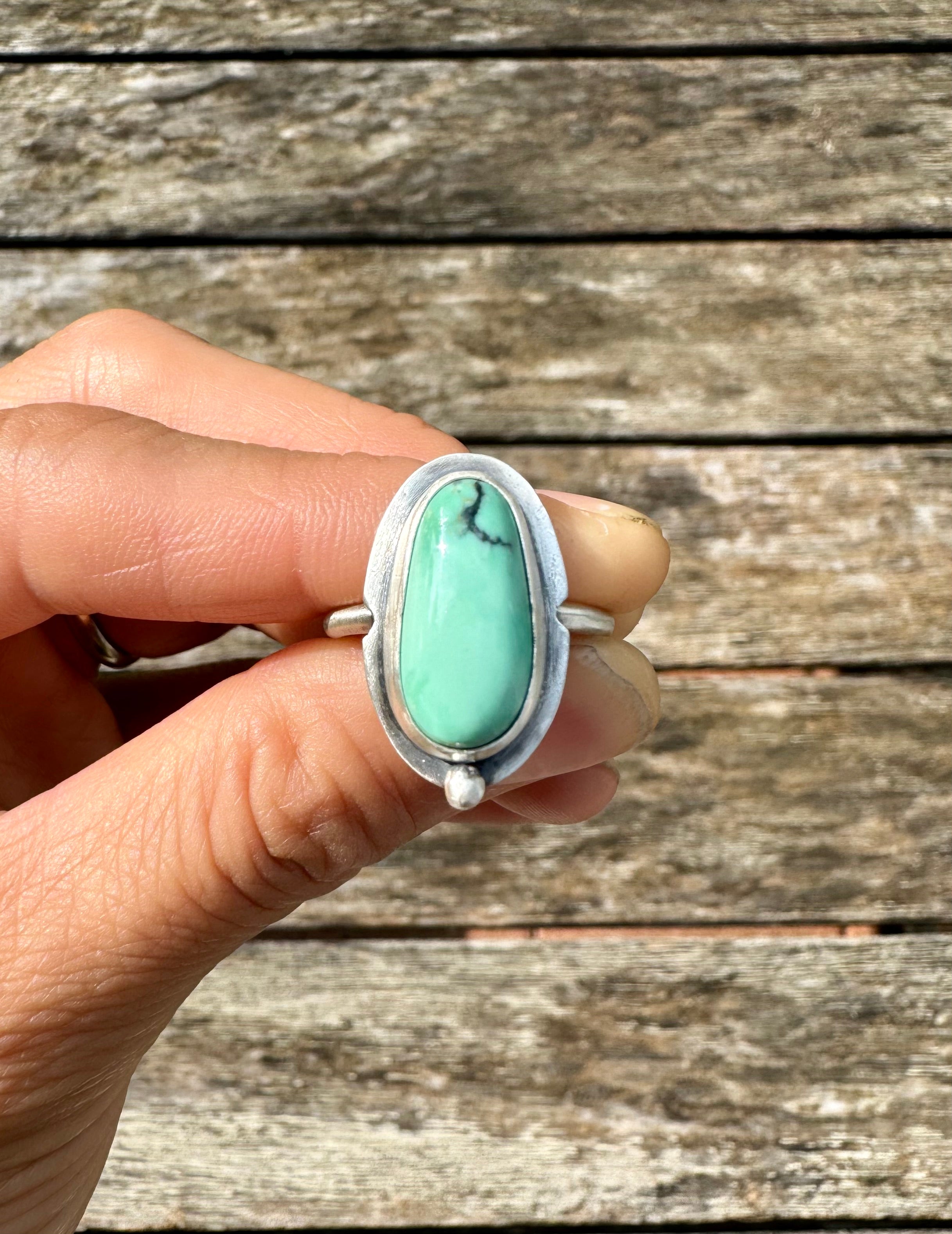 ArtisanLab Jewelry Sterling Silver New Lander Variscite Turquoise Ring- Size 7-Ready to ship!