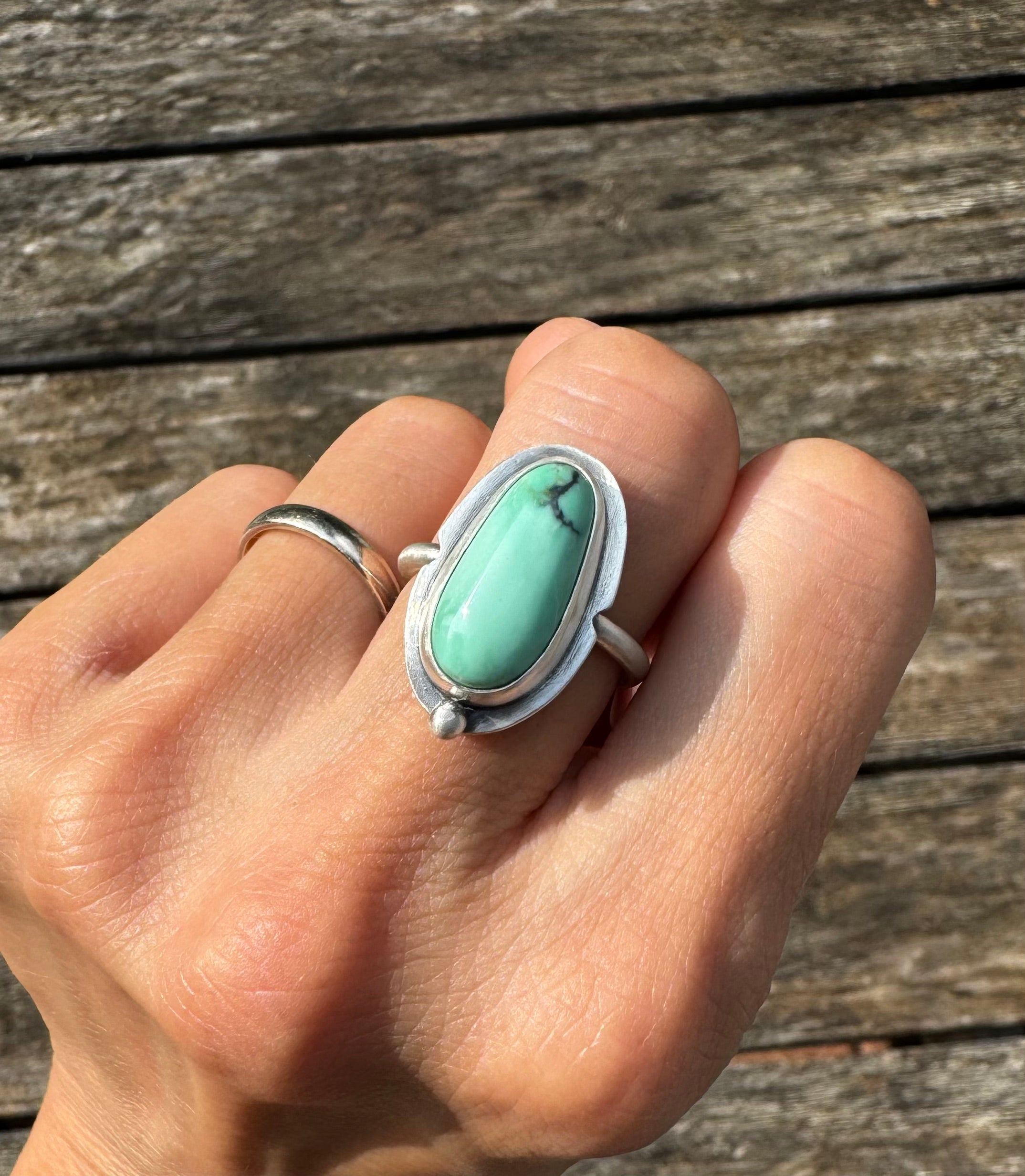 ArtisanLab Jewelry Sterling Silver New Lander Variscite Turquoise Ring- Size 7-Ready to ship!