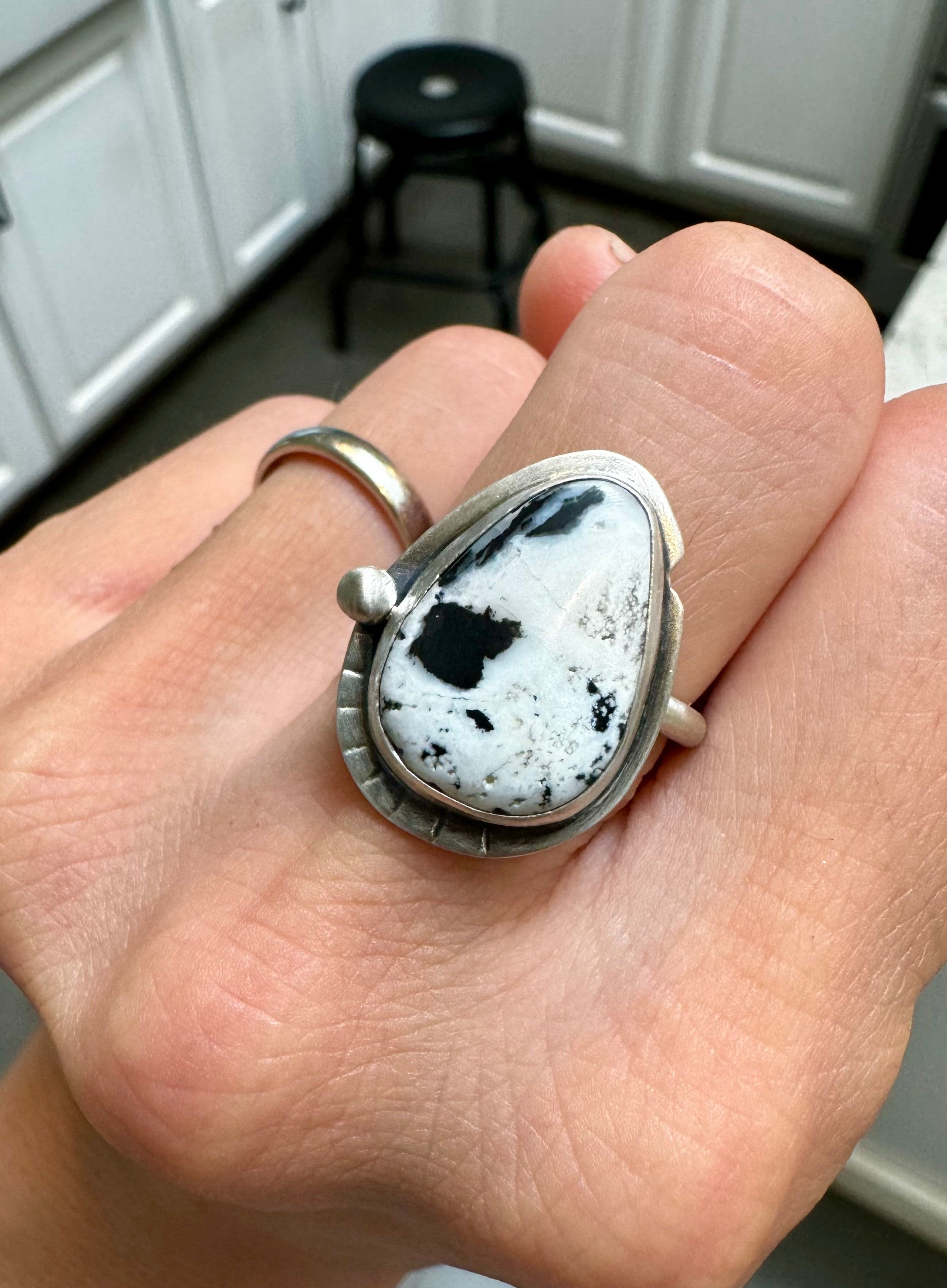 ArtisanLab Jewelry Sterling Silver White Buffalo Turquoise Ring- Ready to ship