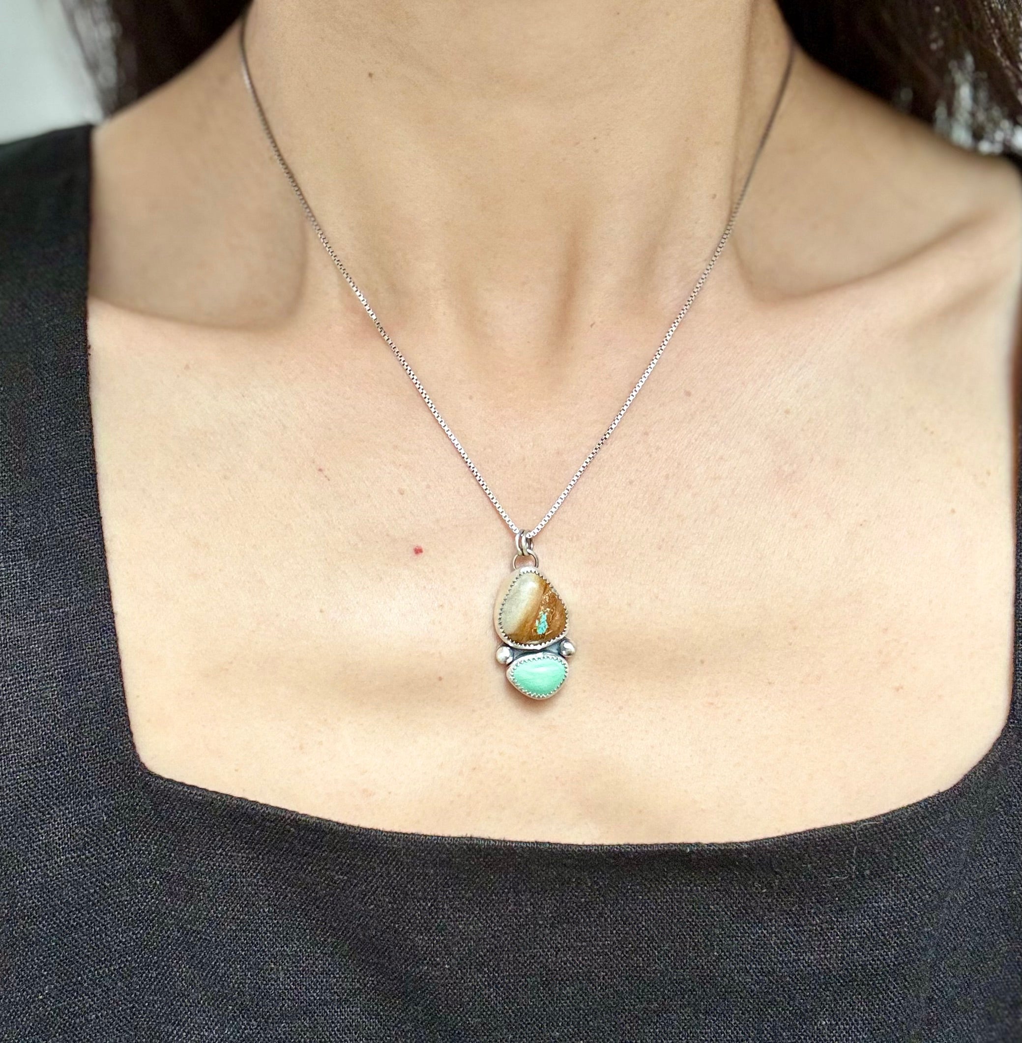 ArtisanLab Jewelry Sterling Silver Turquoise Mix Color Necklace- Ready to ship!