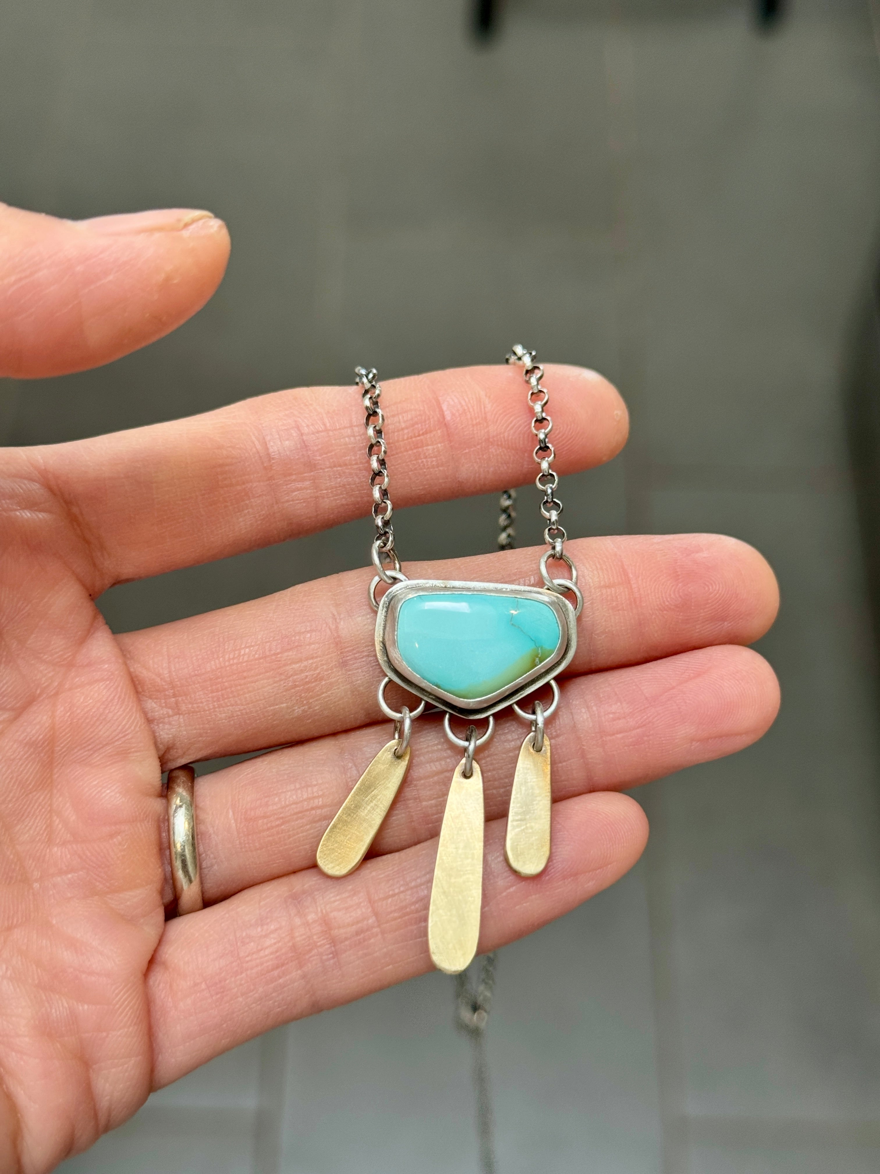 Artisanlab Jewelry – Sonoran Turquoise Two Tone Necklace
