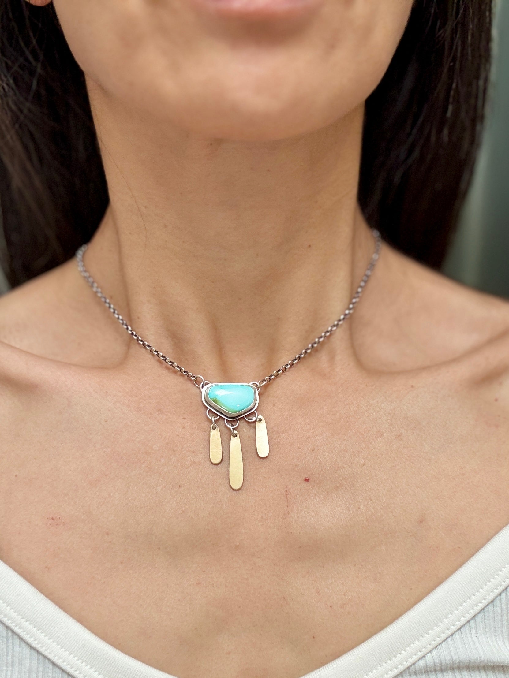 Artisanlab Jewelry – Sonoran Turquoise Two Tone Necklace