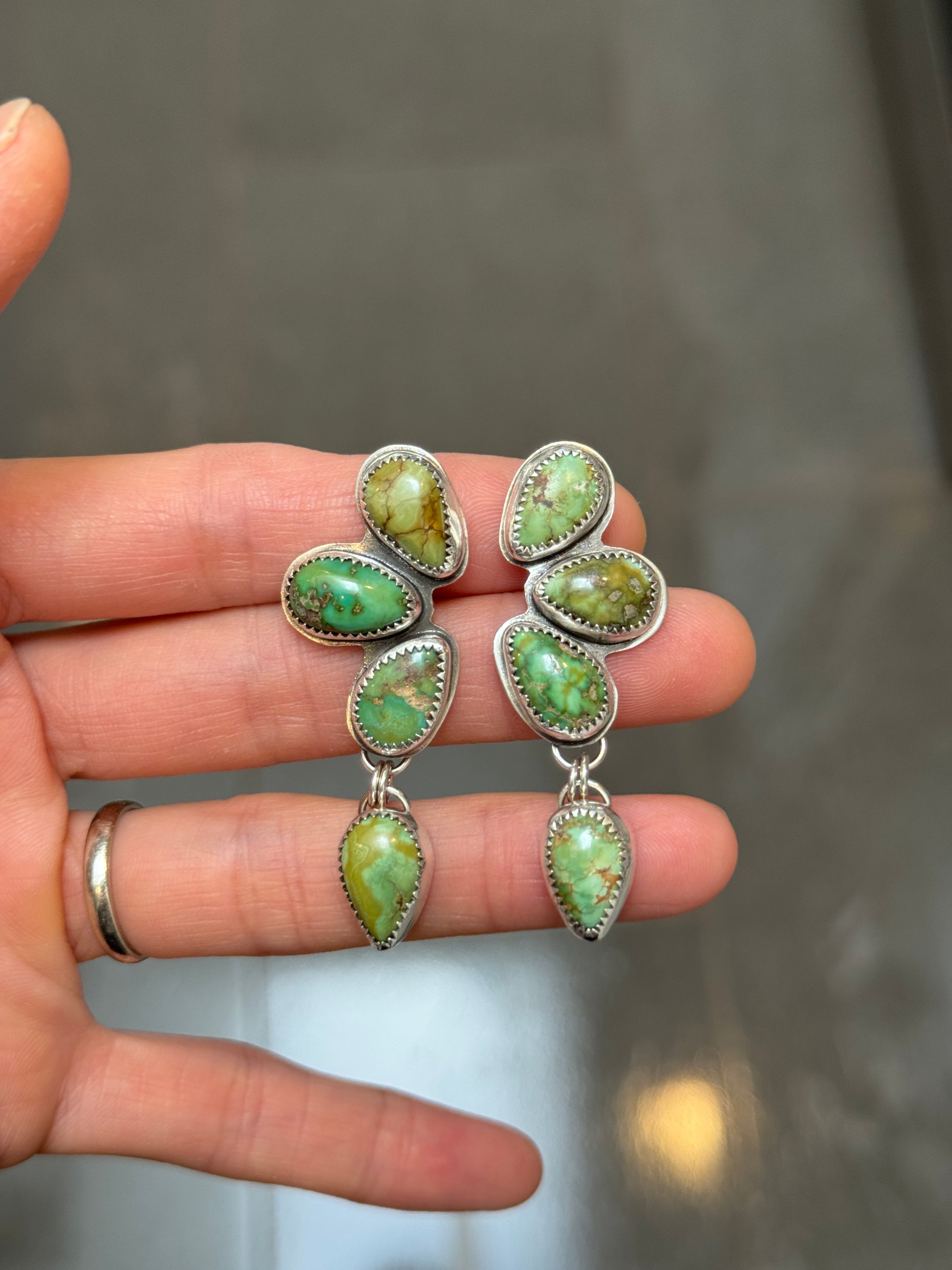 Artisanlab Jewelry Sonoran Gold Turquoise Statement Earrings