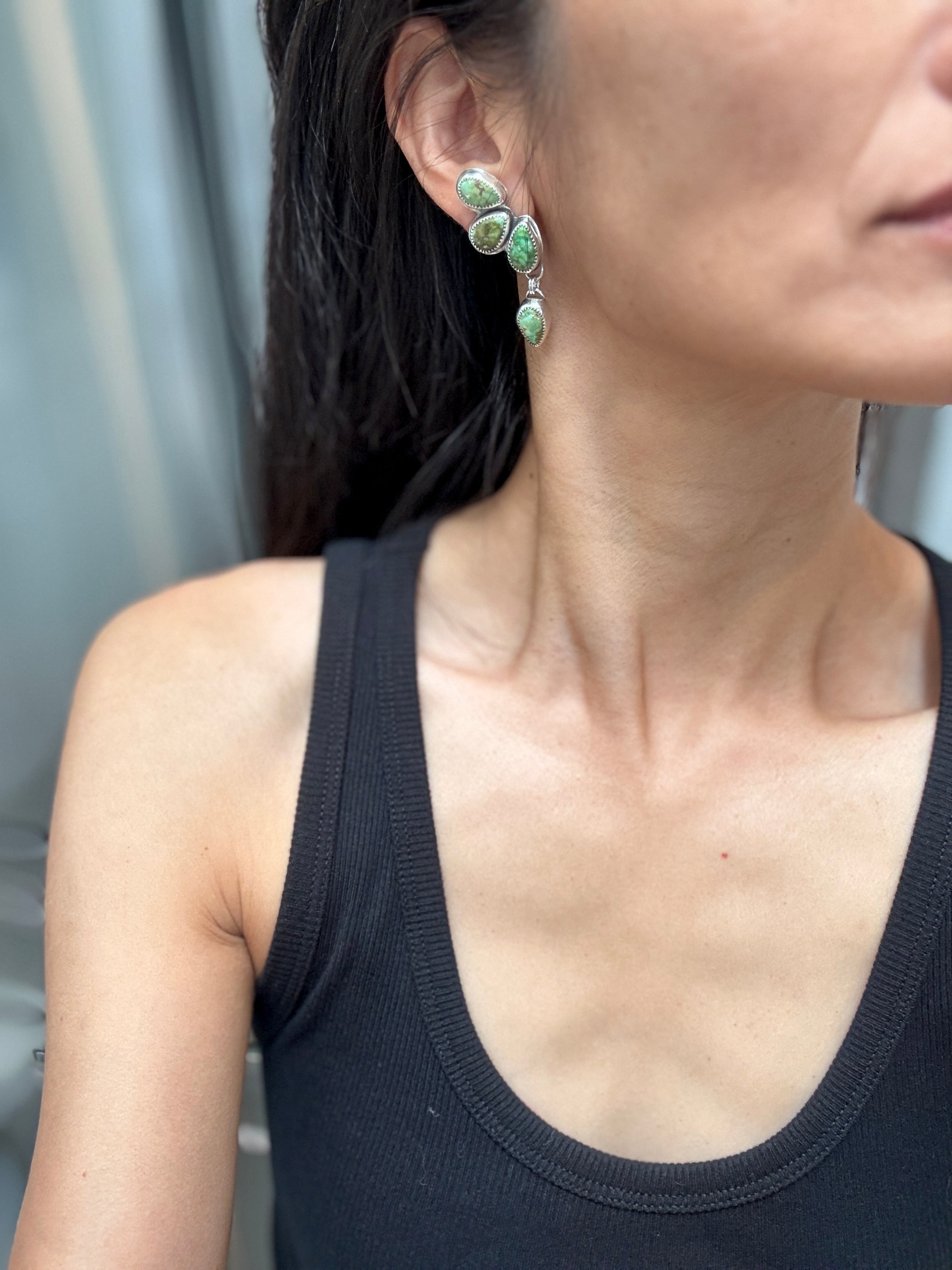 Artisanlab Jewelry Sonoran Gold Turquoise Statement Earrings