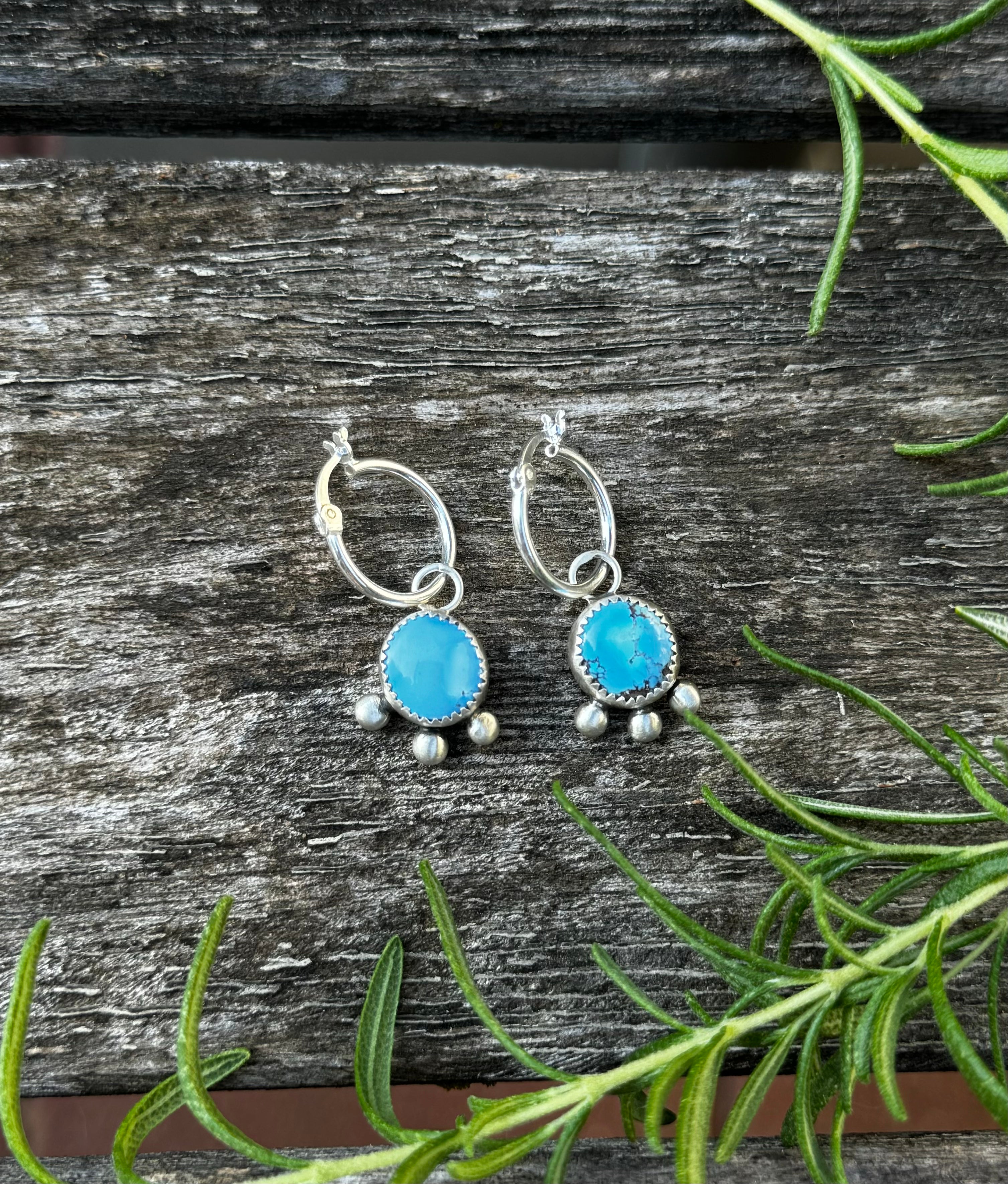 Artisanlab Jewelry Golden Hill Turquoise Hoop Earrings -Ready to ship