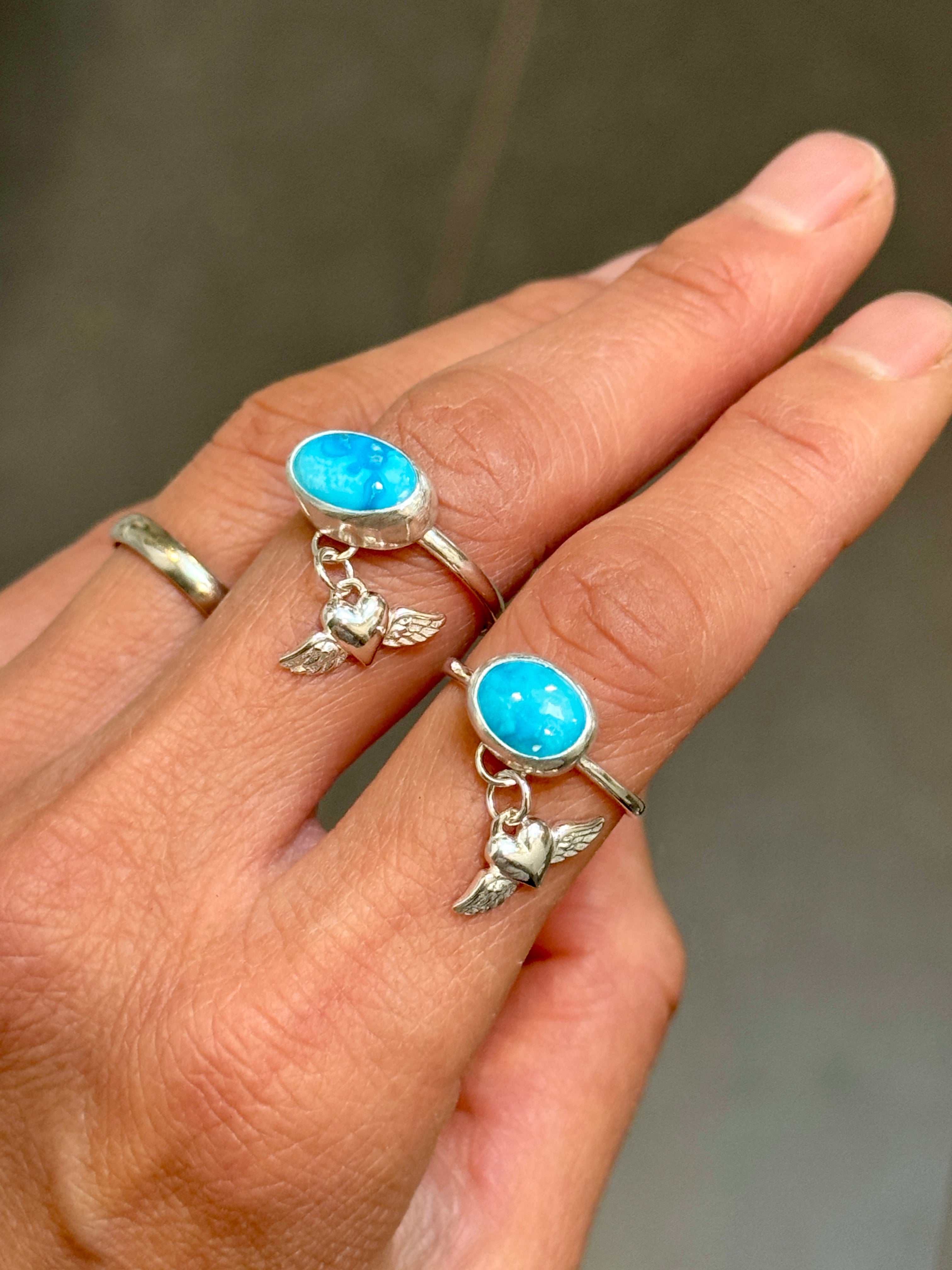 Artisanlab Jewelry Bluebird Turquoise Dainty Stacking Ring