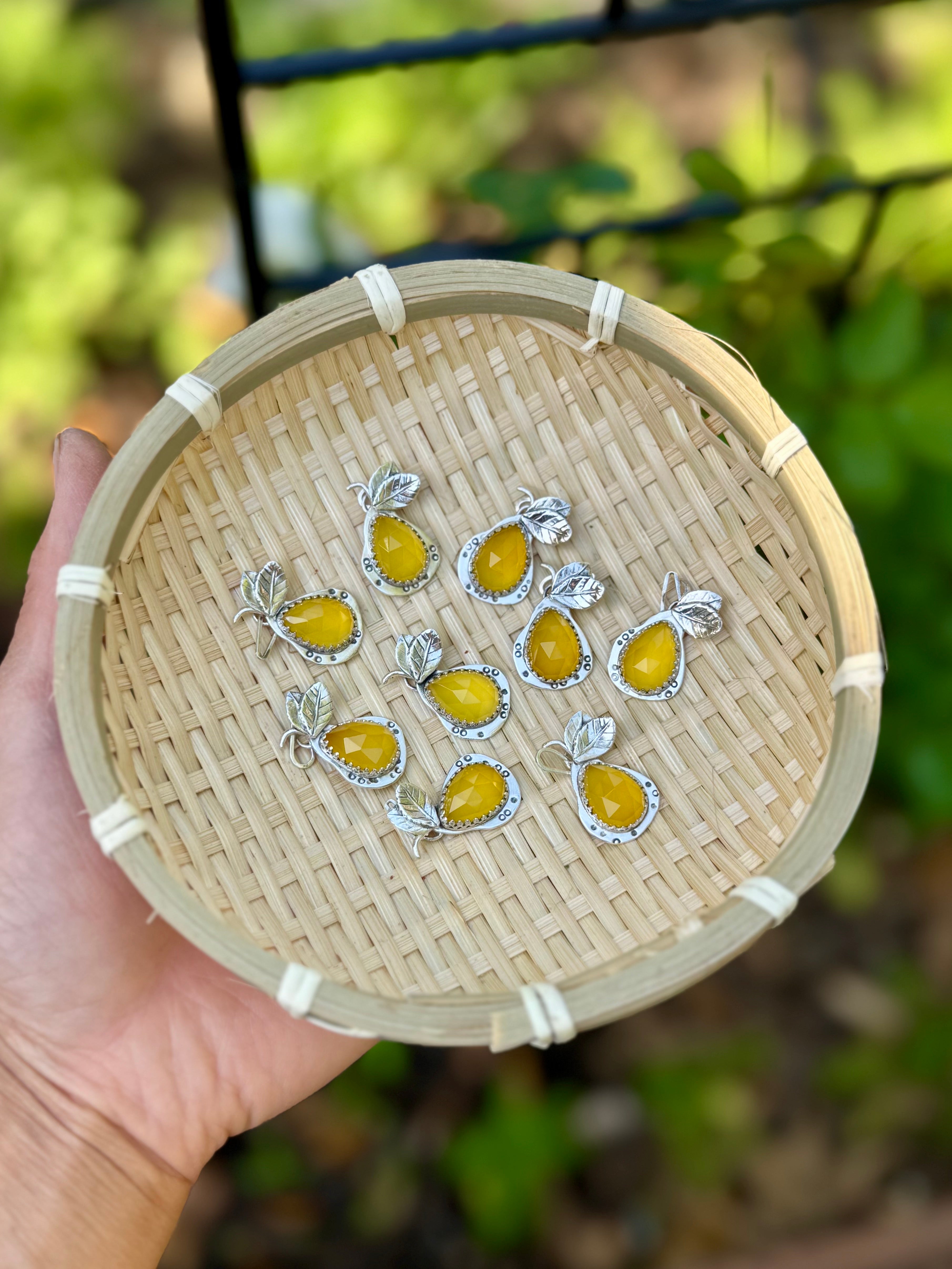 Artisanlab Sterling Silver with Gem Pear Necklace -Harvest Mini Collection
